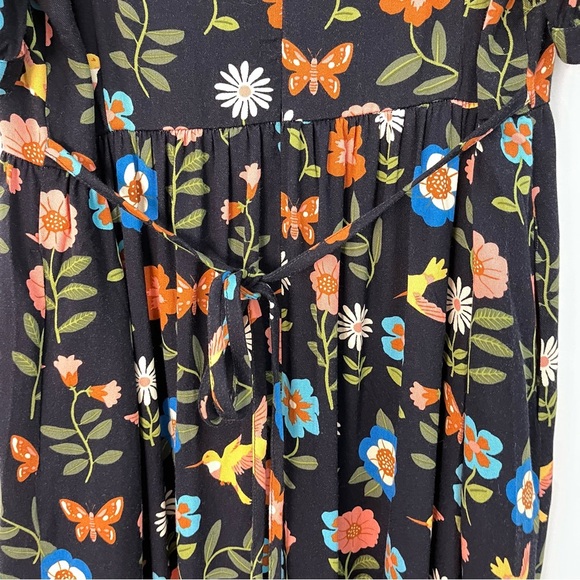 Princess Highway 16 Modcloth Midi Dress Visited By Hummingbirds - Picture 10 of 16